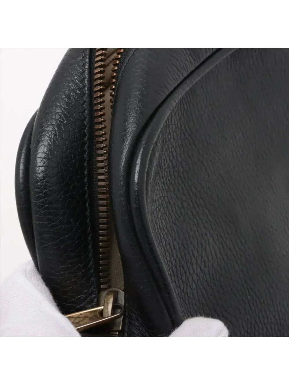 Gucci Print Leather Shoulder Bag Crossbody Messenger Black